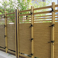 竹等を利用した塀の製作